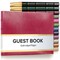 Gallery Leather Guest Book Special Events, add Photos, 192 Lined Pages, Bonded Leather, Hardcover, Gold-Gilded, Guestbook